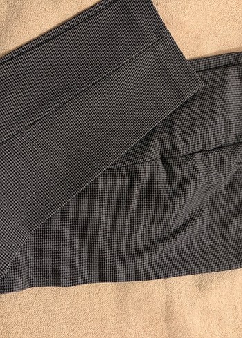 Gri Midi Kumaş Kadın Pantolon - Görsel 2