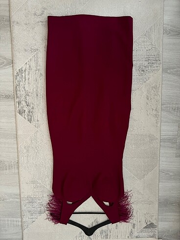 xxl Beden bordo Renk Midi boy gece elbisesi