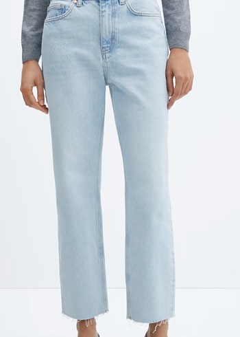Mango Açık Mavi Midi Denim Kadın Pantolon
