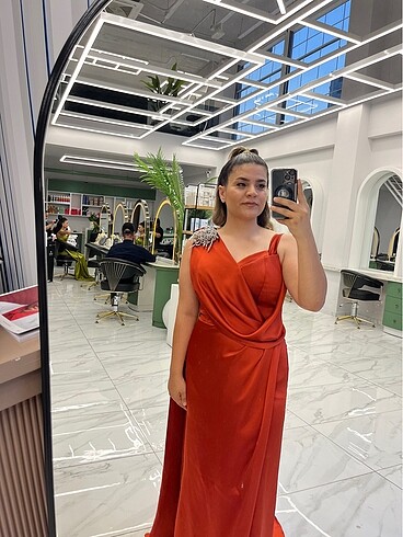 44 Beden turuncu Renk AlfaBeta abiye