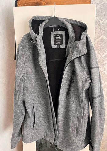 Mavi marka Erkek Gri Kapüşonlu Fermuarlı mont - Görsel 2