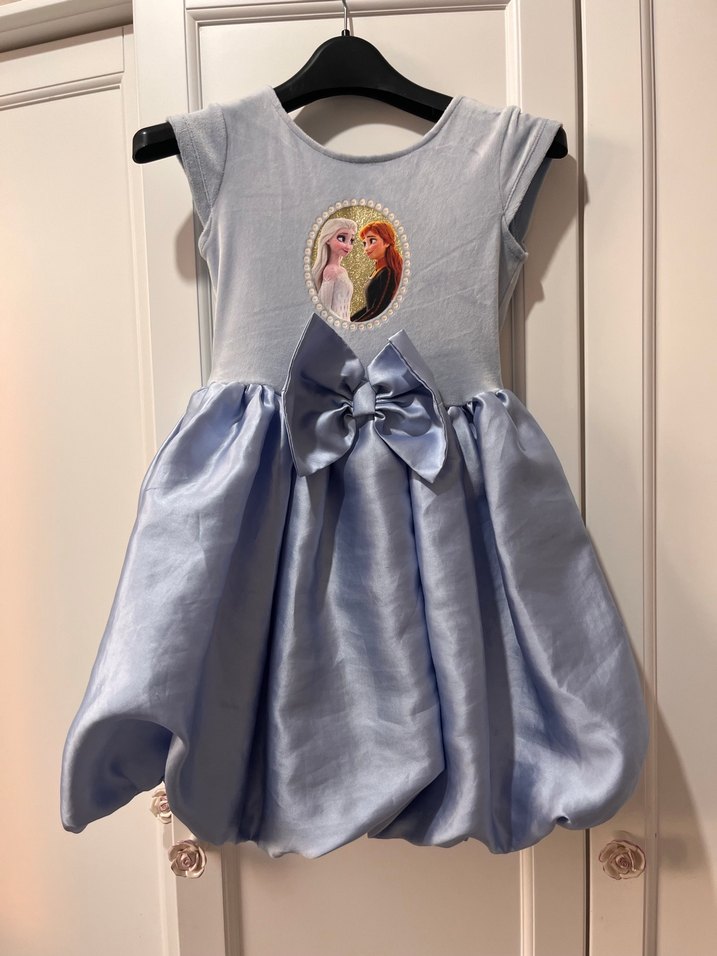 Hm Mavi  Elsa  Kız Çocuk Baskılı Elbise - Görsel 2