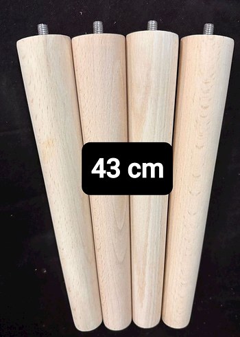 43 cm Ahşap Mobilya Ayağı 4'lü Set