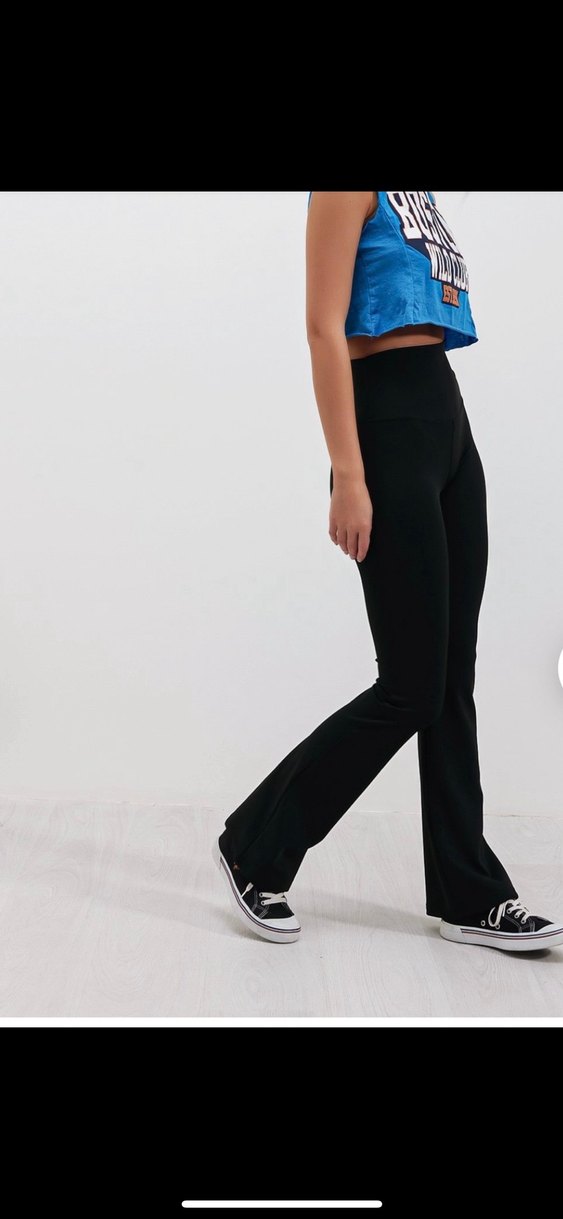 Oysho Siyah İspanyol Paça Tayt - Görsel 2