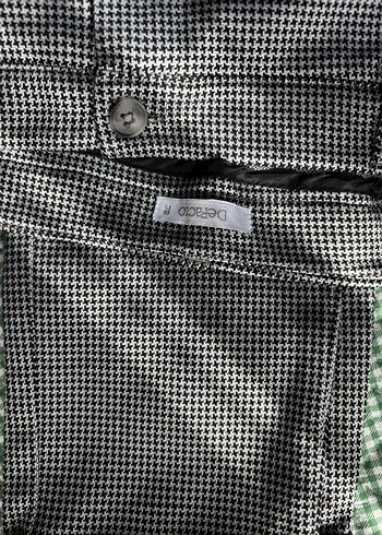 Gri Ekose Kadın Kumaş Pantolon - Görsel 2