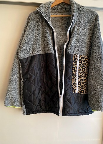 Gri Peluş  Kadın Ceket - Görsel 2