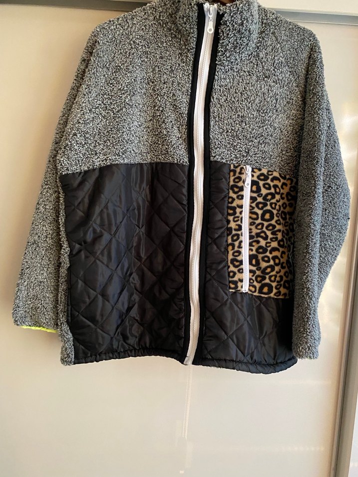 Gri Peluş  Kadın Ceket - Görsel 4