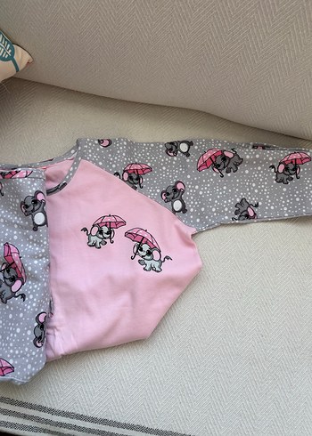 Pembe Gri Desenli  Pijama Takımı - Görsel 2