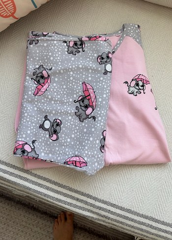 Pembe Gri Desenli  Pijama Takımı - Görsel 3