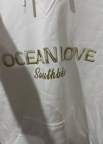 Beyaz Kadın Kapüşonlu Sweatshirt - Görsel 5