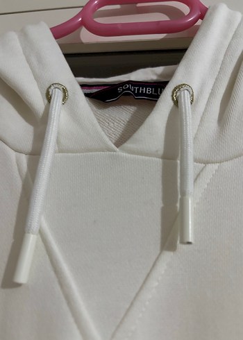 Beyaz Kadın Kapüşonlu Sweatshirt - Görsel 3