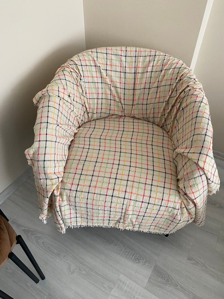 Çok Renkli Kareli Püsküllü Battaniye - Görsel 4