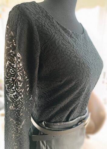 Polo Garage dantel detaylı bluz