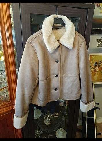 m Beden camel Renk Zara zw collection biker mont