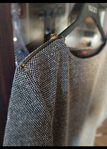 Gri dokuma Elbise  - Görsel 2