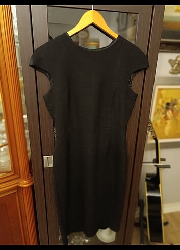 Zara siyah kalem elbise arkası fermuarlı