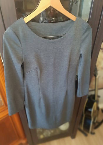 Gri Midi Rahat kesim Elbise - Görsel 4