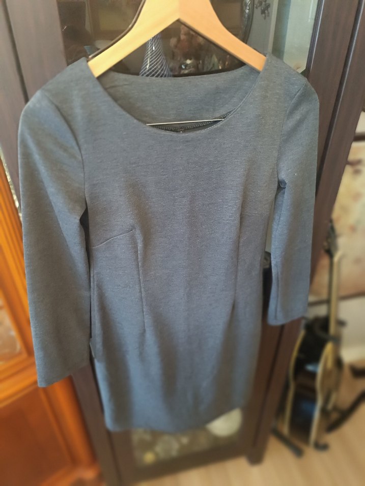 Gri Midi Rahat kesim Elbise - Görsel 4