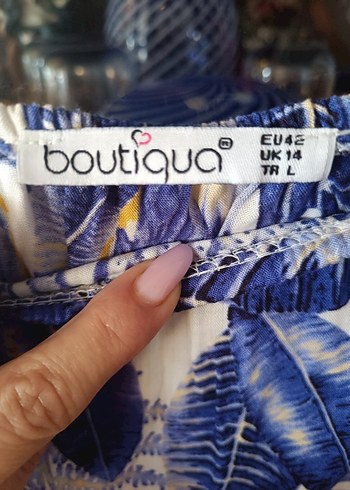 42 Beden mavi Renk Mavi Bohem Uzun Elbise, Omuz Açık