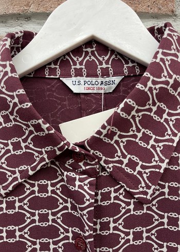 Bordo Desenli Uzun Kollu Kadın Gömlek - Görsel 2