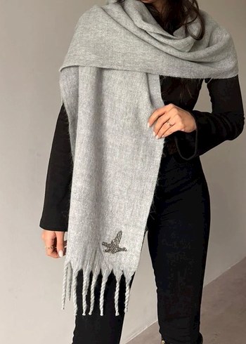 Bej Keten Püsküllü Kadın Şal - Görsel 2