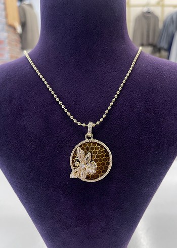 Altın Renkli Zincir Detaylı Kadın Kolye - Görsel 2