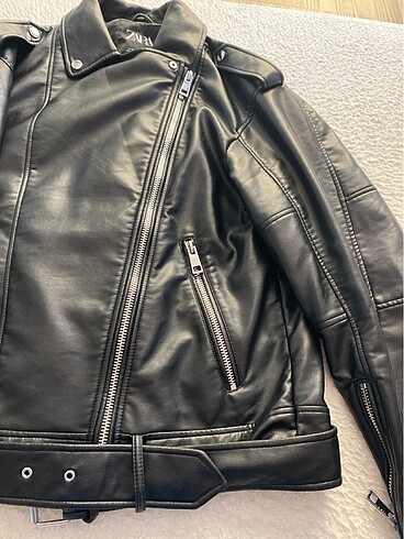Zara Oversize suni deri bıker ceket
