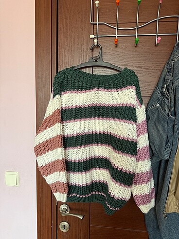 Renk bloklu oversize Trendyol örme kazak