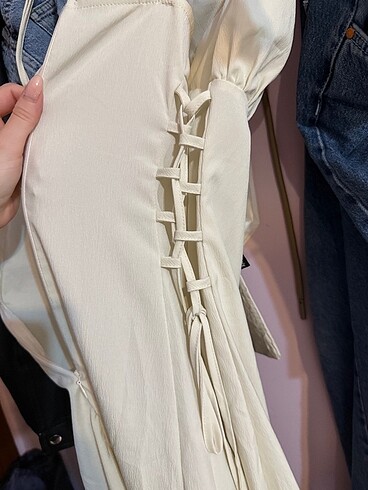 SHEİN ELBİSE KEMİK RENGİ - Görsel 6