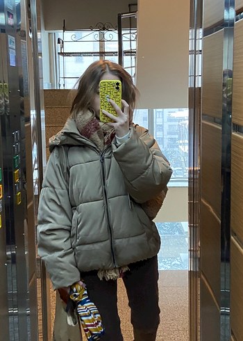 Camel Renkli Kadın Puff Mont - Görsel 3