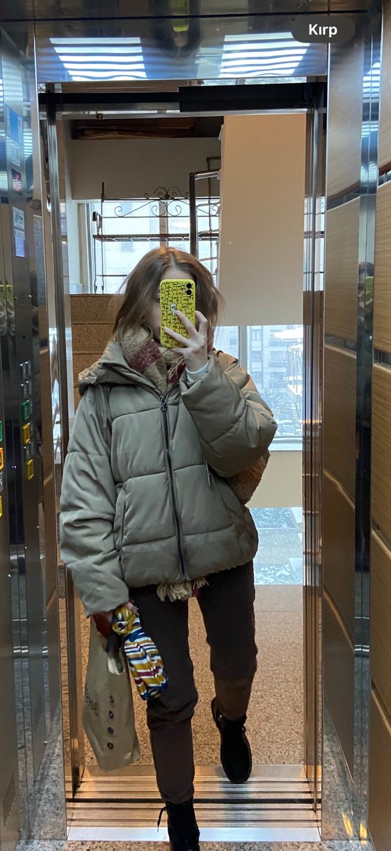 Camel Renkli Kadın Puff Mont - Görsel 3