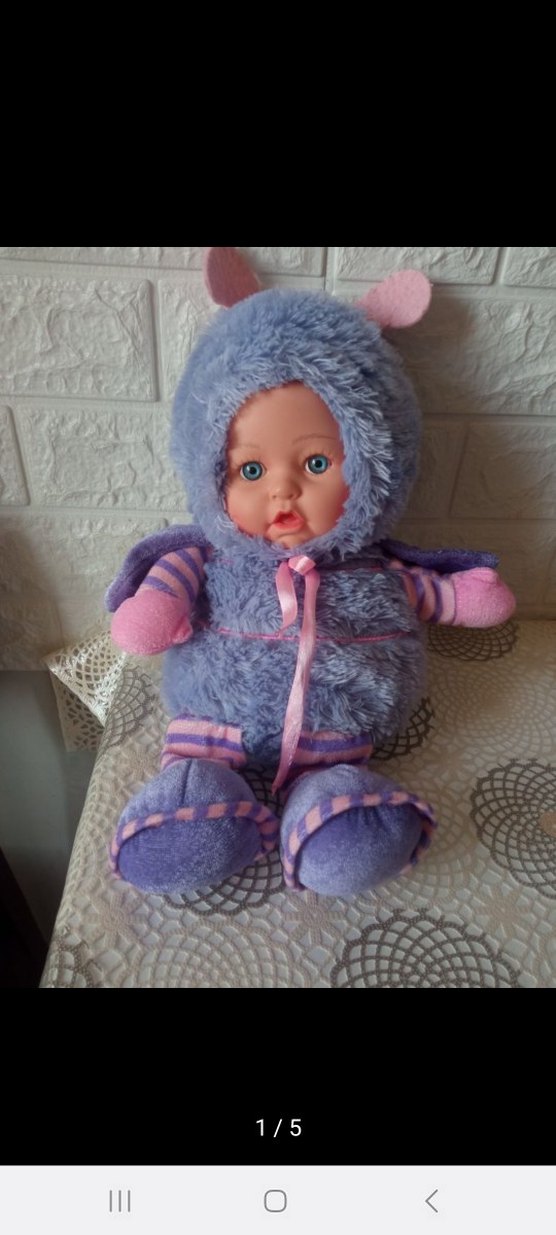 Mavi Peluş Kumaşlı Bebek  bebeğim - Görsel 3