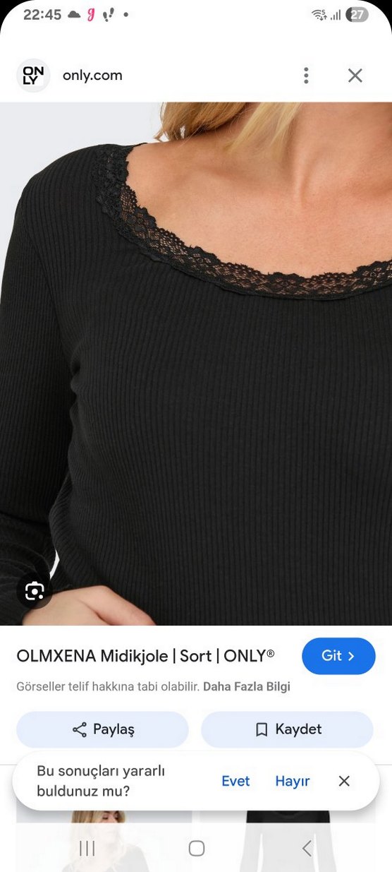 Dantelli V Yaka Siyah Kadın Bluz - Görsel 4