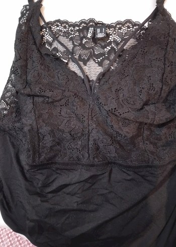 Kadın Siyah Dantelli V Yaka Strappy Bustiyer - Görsel 5