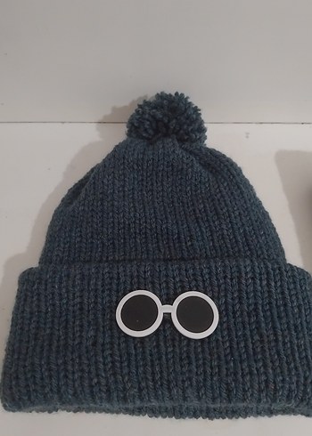 Gri Örgü Çocuk Bere ve Atkı Seti - Görsel 3