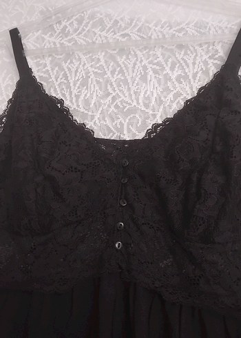 Siyah Dantelli  Gecelik - Görsel 2