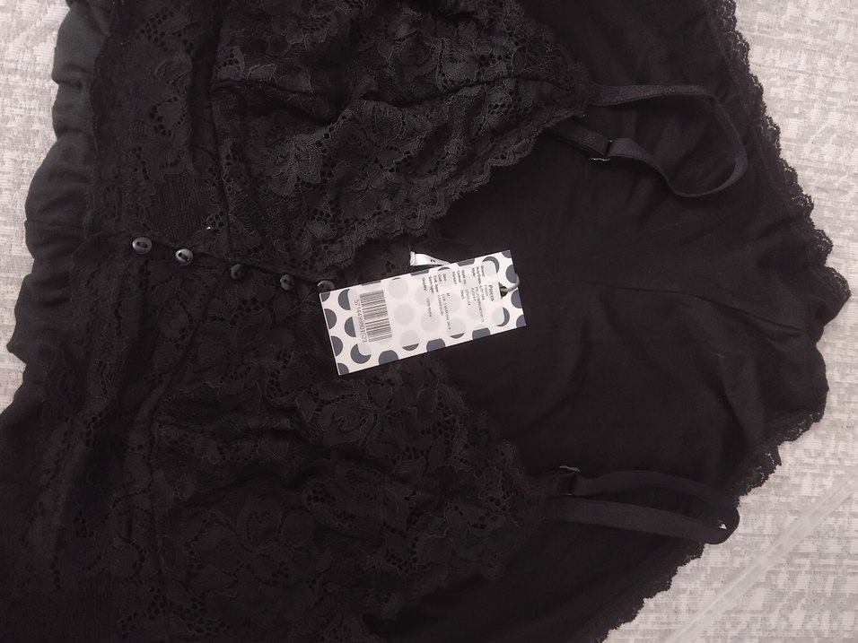 Siyah Dantelli  Gecelik - Görsel 3