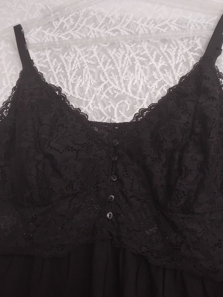 Siyah Dantelli  Gecelik - Görsel 2