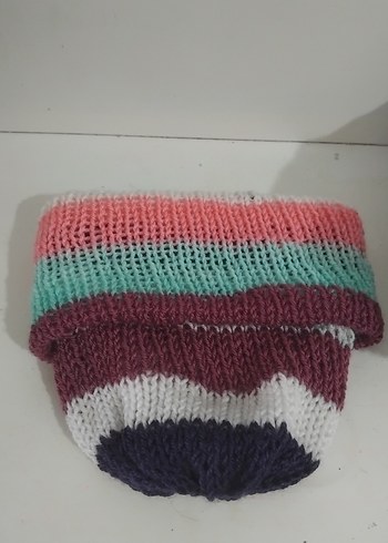 Renkli Örgü Kadın Bere - Görsel 8