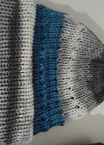 Renkli Örgü Kadın Bere - Görsel 5