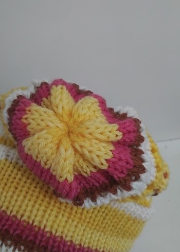 Renkli Örgü Kadın Bere - Görsel 3