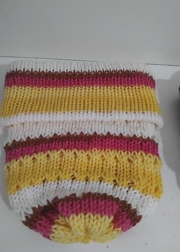 Renkli Örgü Kadın Bere - Görsel 2