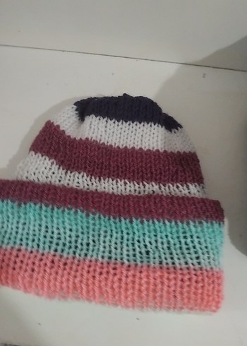 Renkli Örgü Kadın Bere - Görsel 9