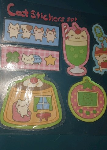 Pastel Renkli Çoklu Kedi Sticker Seti - Görsel 2