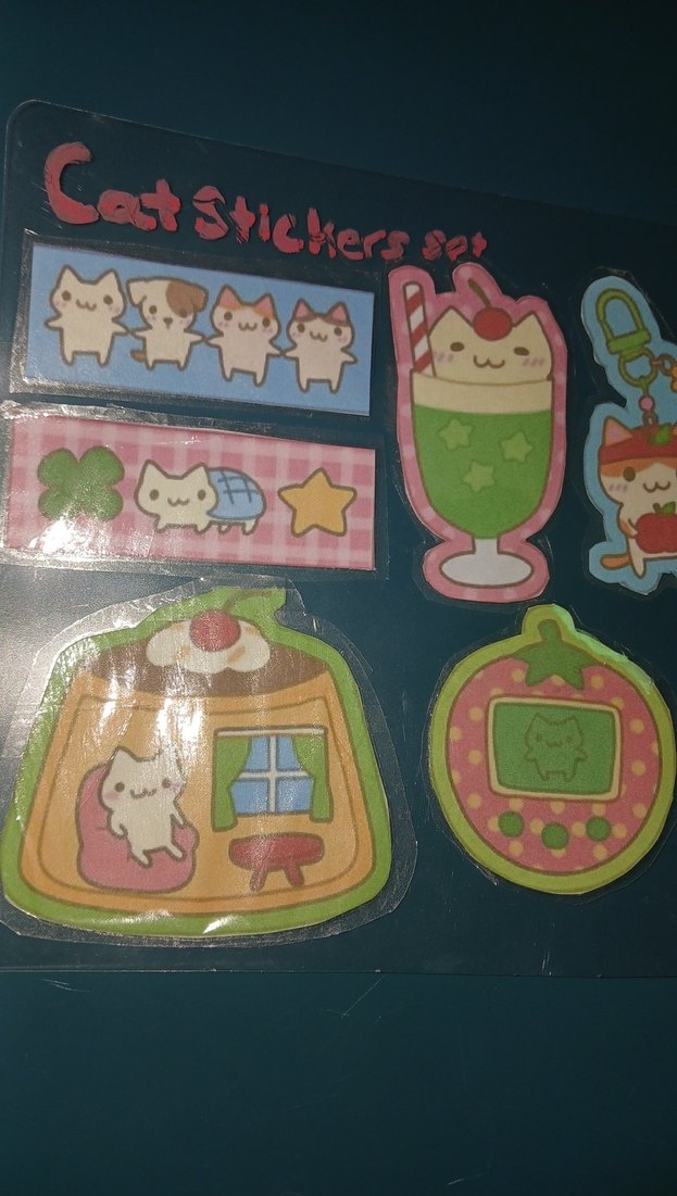 Pastel Renkli Çoklu Kedi Sticker Seti - Görsel 2