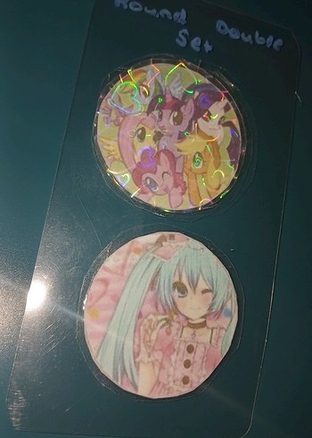 Renkli Baskılı Çift stickers - Görsel 3