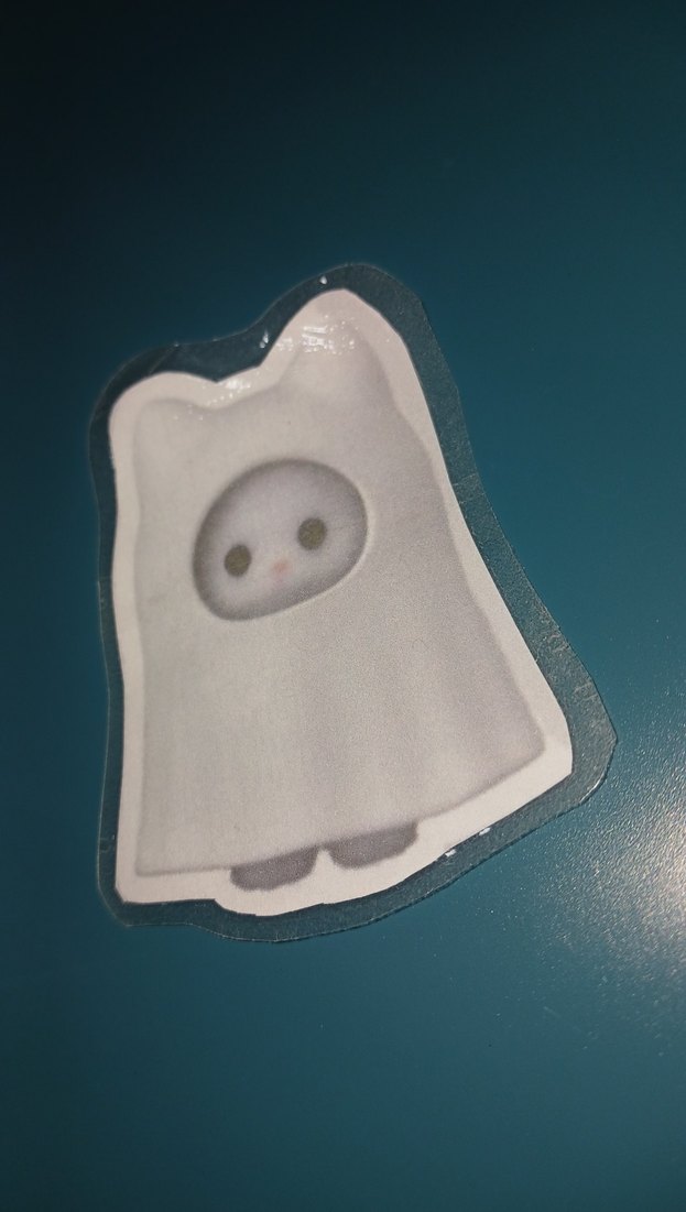 Beyaz hayalet kedi sticker - Görsel 3