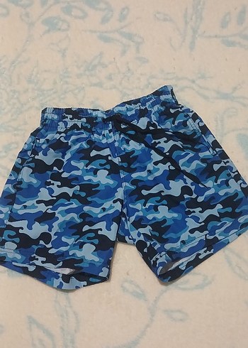 Erkek Mavi Kamuflaj Rahat Kesim Şort - Görsel 3