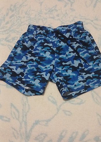 Erkek Mavi Kamuflaj Rahat Kesim Şort - Görsel 2