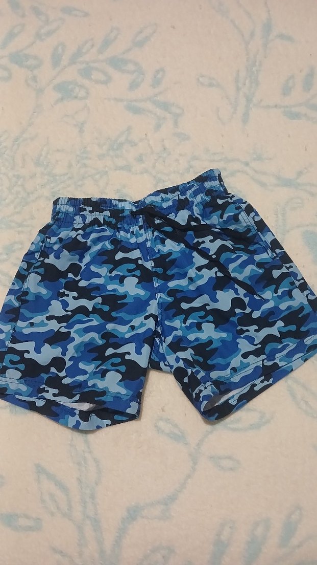 Erkek Mavi Kamuflaj Rahat Kesim Şort - Görsel 3
